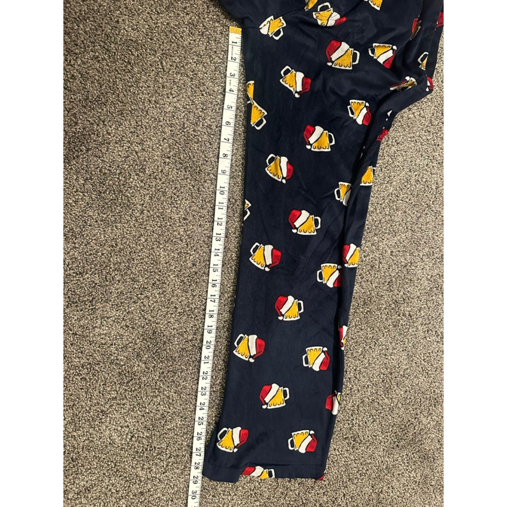 Men's Navy Yellow Beer Mug Christmas Pajama Pants Sleepwear - Picture 5 of 5